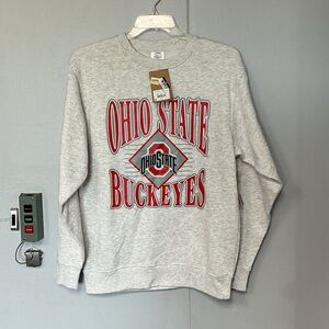 Rivalry Threads Gray Ohio State Buckeyes Crewneck with Red Logo